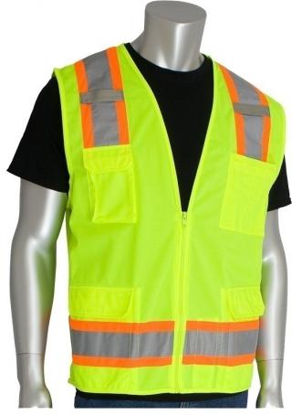 PIP ANSI Class 2 Two Tone 6 Pocket Surveyors Vest