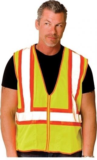 PIP ANSI Class 2 Two Tone Yellow Mesh Vest