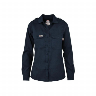 Lapco FR Womens Denim Navy Modern Uniform Shirt
