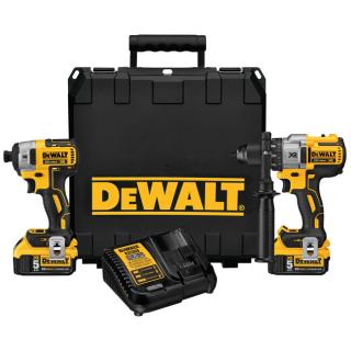 DeWALT 20V Max Cordless Brushless XR Hammerdrill and Impact Driver Combo Kit - 5.0Ah with Hard Case