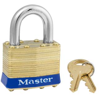 Master Lock 1-3/4 Inch (44mm) Laminated Brass Pin Tumbler Padlock