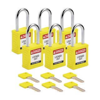 Brady Velocity Nylon Safety Lockout Padlocks 6 Pack