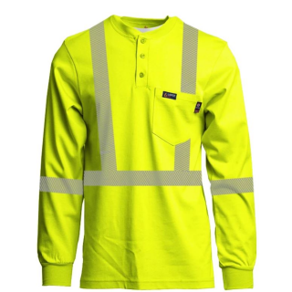 Lapco FR 7oz FR Henley Shirt Hi-Viz Class 2