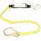 French Creek 1-3/16 Inch Elastic Tubular Webbing Single-Leg Six Foot Shock Pack Absorbing Lanyard with Snap Hooks and 2.5 Inch Rebar