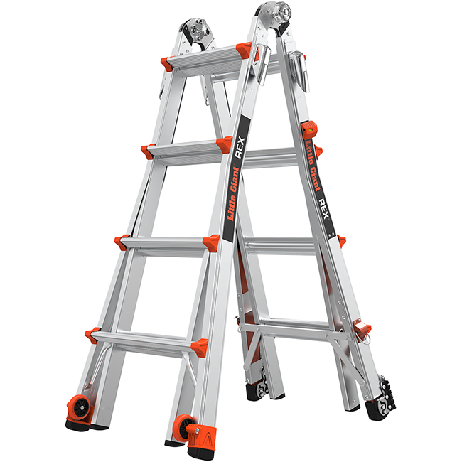 Little Giant Ladders REX Aluminum Extendable Ladder with Ratchet Levelers from GME Supply