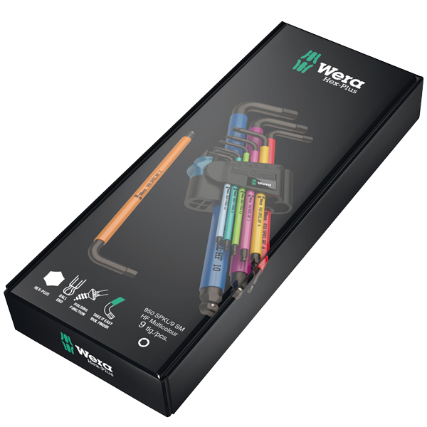 Wera Tools 950/9 Hex-Plus Multicolour HF 1 L-Key Metric 9 Piece Set from GME Supply