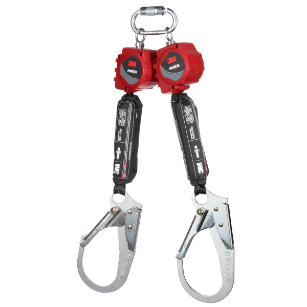 3M Protecta Twin-Leg Self-Retracting Lifeline with Carabiner 3100512, Web, Steel Rebar Hooks, 6ft from GME Supply