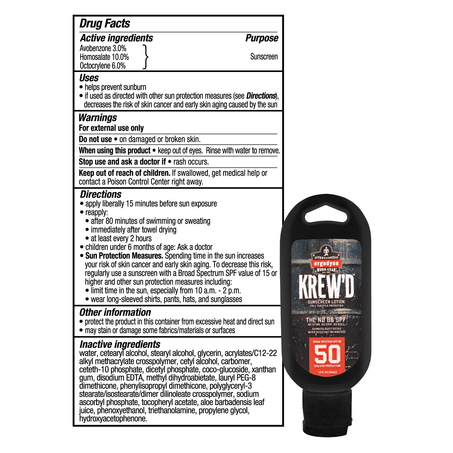 Ergodyne KREW'D 1.5oz SPF 50 Sunscreen Lotion  from GME Supply