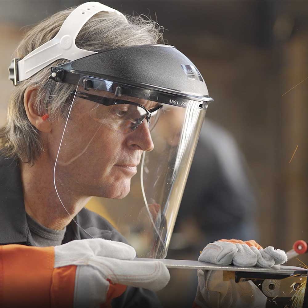 Jackson Safety ANTHEM Face Shield Kit - 170-SB Ratcheting Crown - PET Window - 9" x 15½" x 0.040" from GME Supply