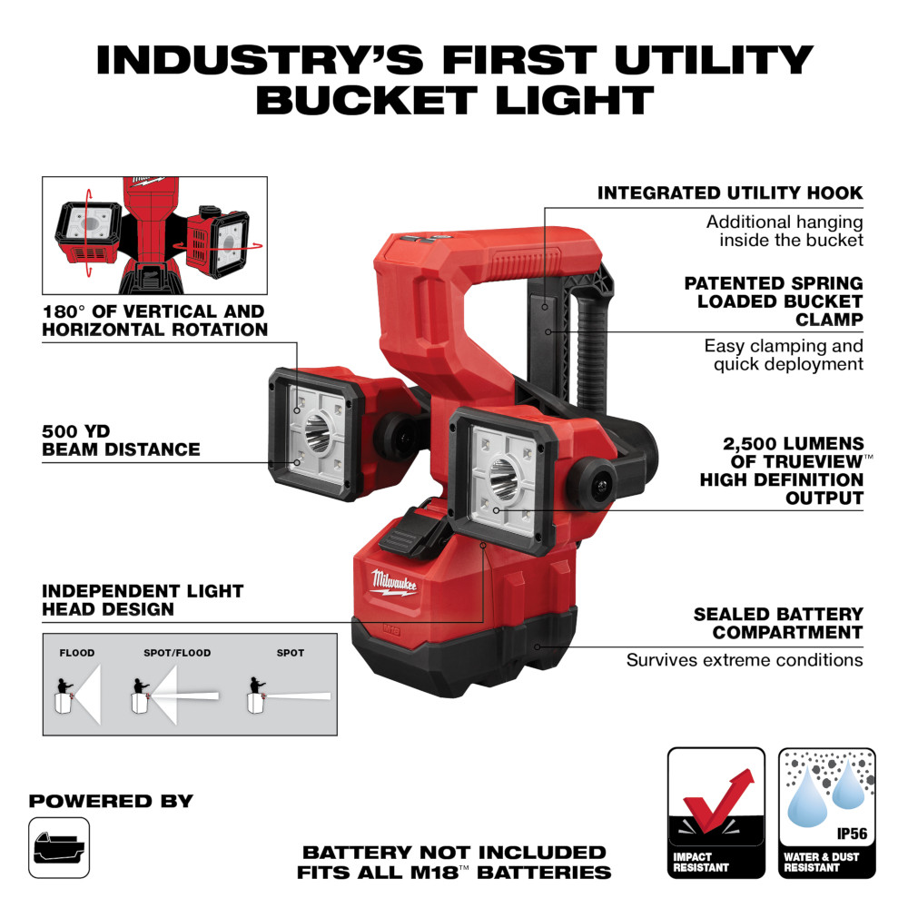 Milwaukee M18 Utility Bucket Light (Tool Only) from GME Supply