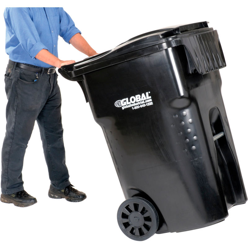 Global Industrial 95 Gallon Mobile Trash Container from GME Supply