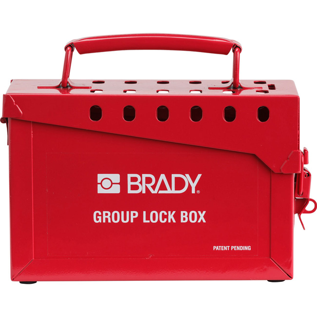 Brady Red Metal Portable Group Lockout Box from GME Supply