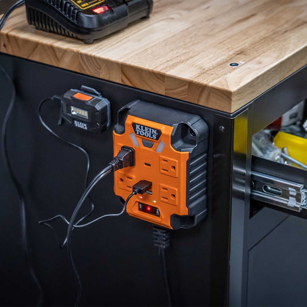 Klein Tools PowerBox 1 Magnetic Mounted Power Strip with Integrated LED Lights from GME Supply