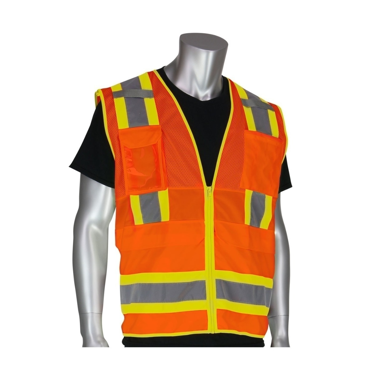 The PIP ANSI Class 2 Two Tone 10 Pocket Surveyors Vest from GME Supply