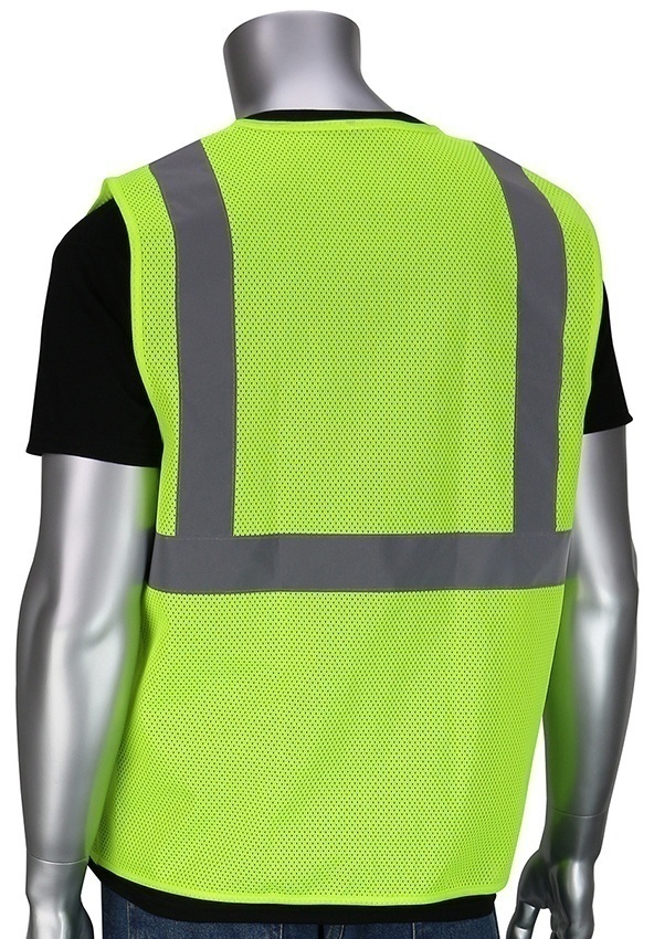 PIP ANSI Type R Class 2 Lime Dual Sized Zipper Mesh Vest from GME Supply