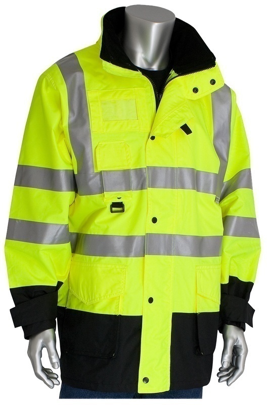 PIP All Conditions 7-In-1 Insulated Class 2 & 3 Hi-Visibility Yellow Coat from GME Supply