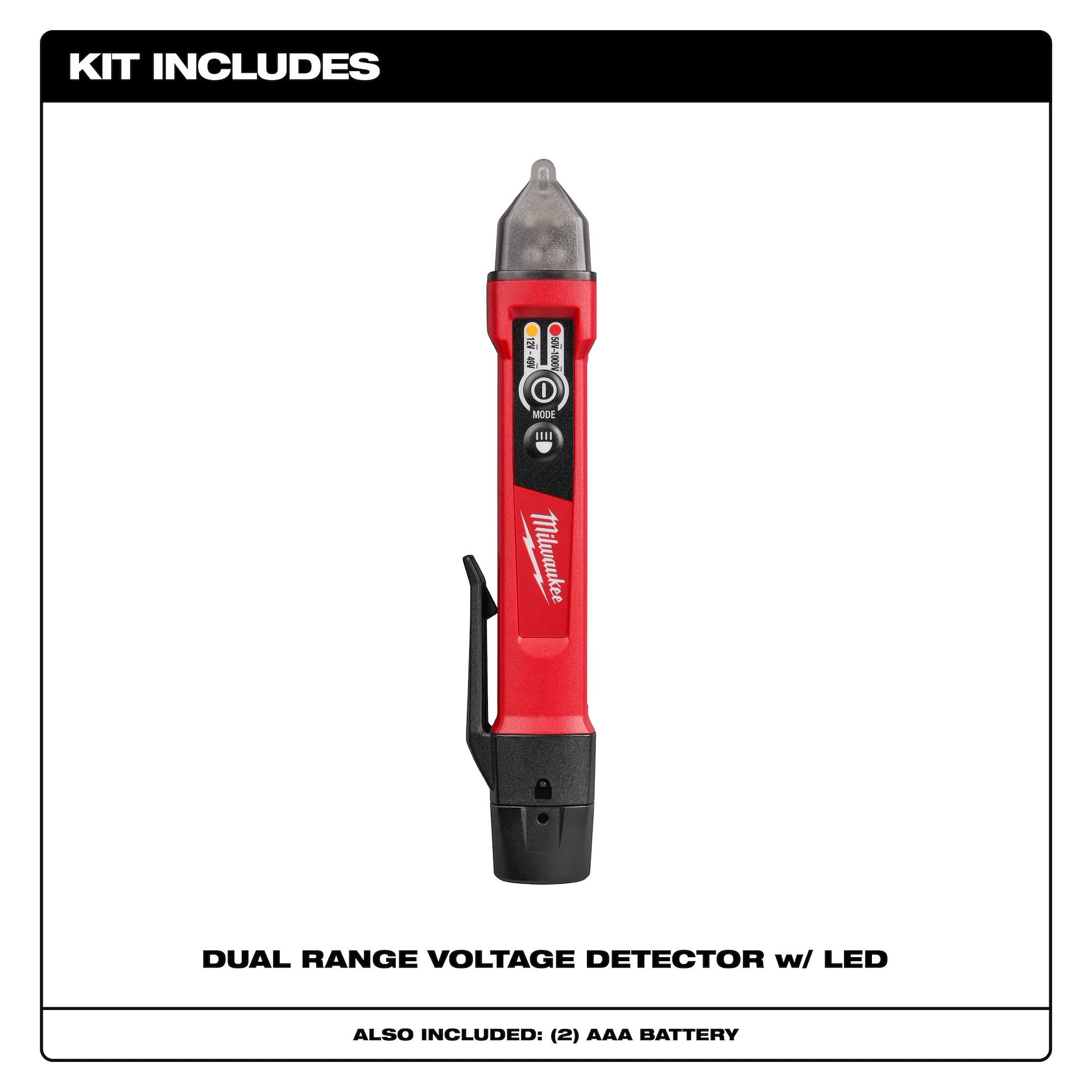 Milwaukee Dual Range Voltage Detector w/ LED from GME Supply