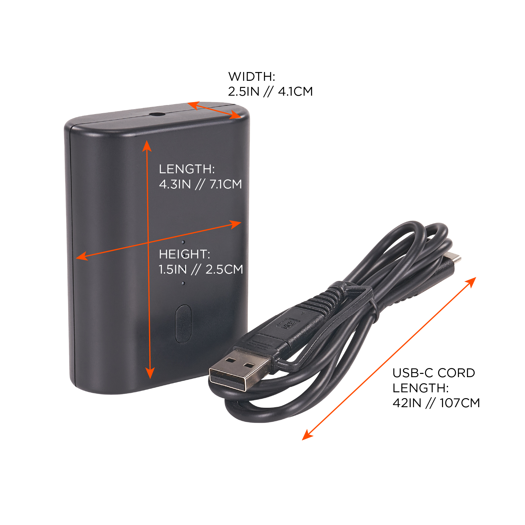 Ergodyne N-Ferno 6495B Portable Battery Power Bank w/ USB-C Cord - 7.2v/5000mAh from GME Supply