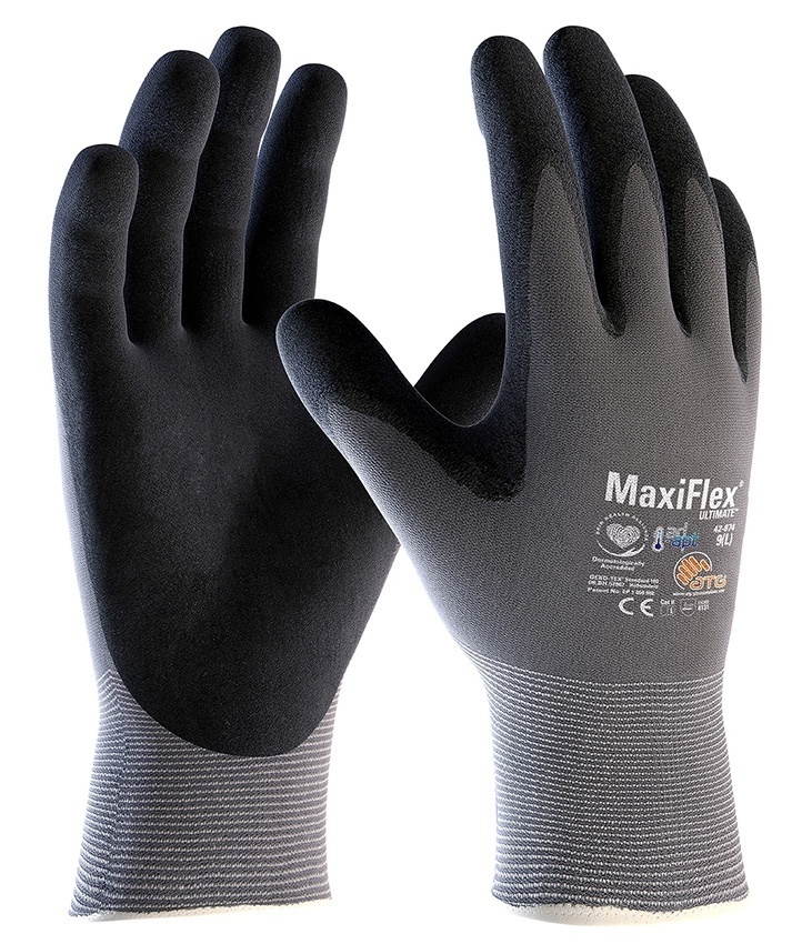 MaxiFlex 42-874 Ultimate AD-APT Nitrile Coated Nylon Gloves from GME Supply