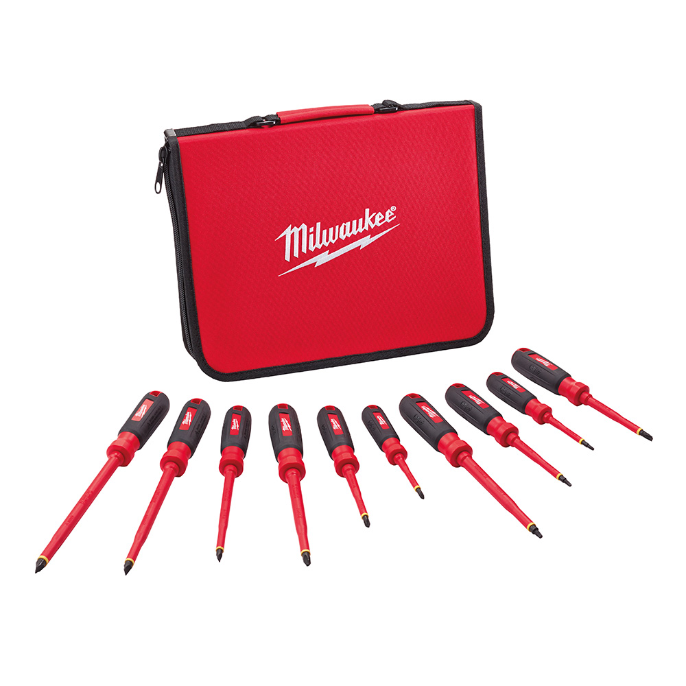 Milwaukee 10 Piece 1000V Insulated Screwdriver Set w/ EVA Foam Case from GME Supply