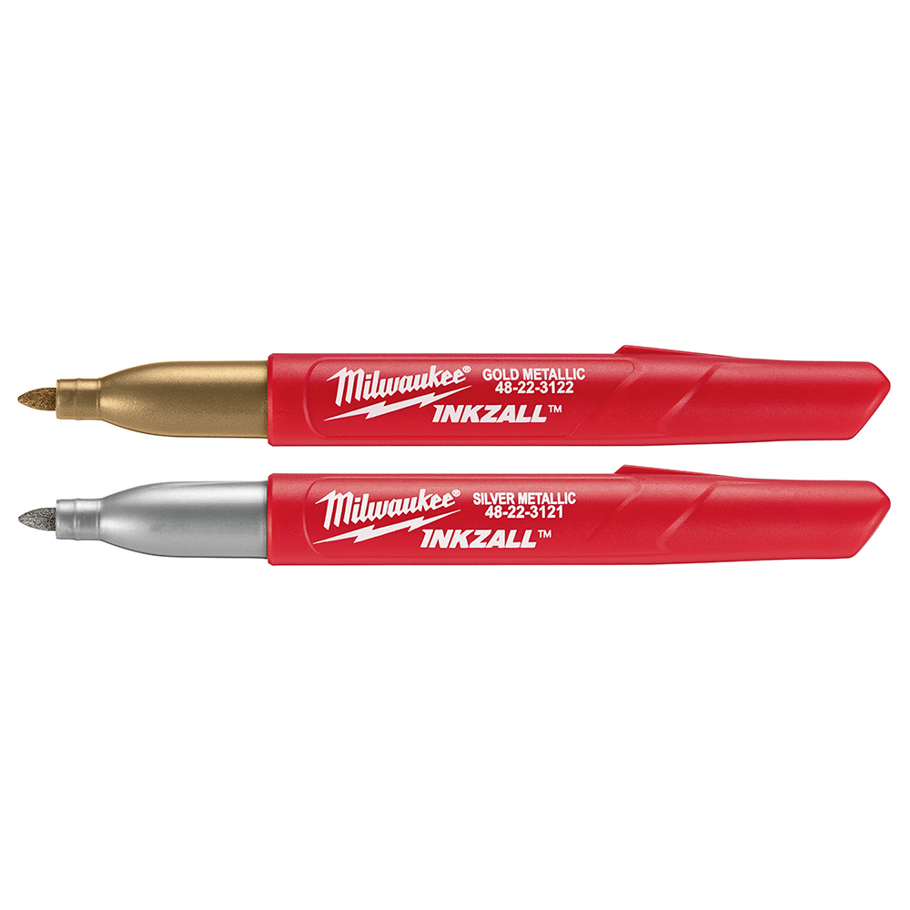 Milwaukee INKZALL Silver/Gold Fine Point Metallic Markers (2-Pack) from GME Supply