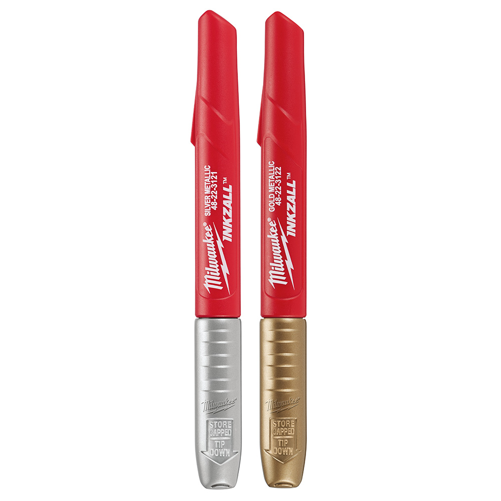 Milwaukee INKZALL Silver/Gold Fine Point Metallic Markers (2-Pack) from GME Supply