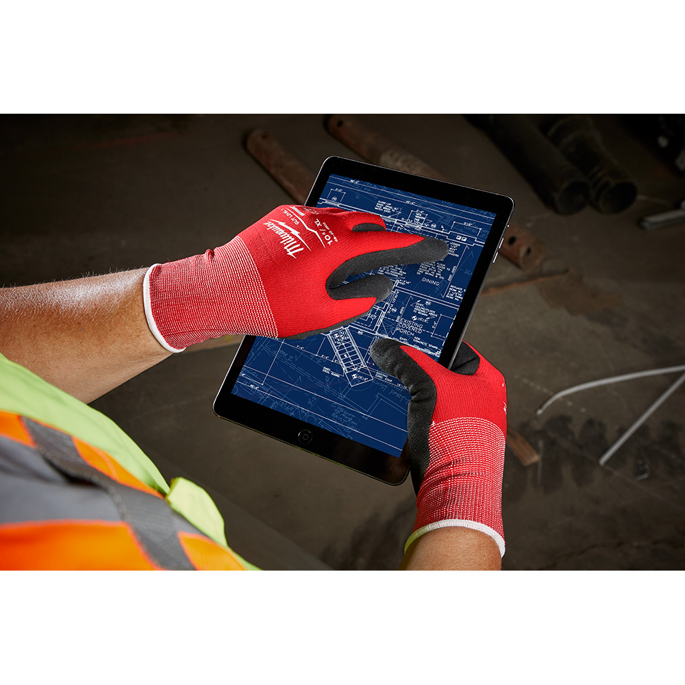 Milwaukee Nitrile Level 1 Cut Resistant Dipped Touchscreen Work Gloves from GME Supply