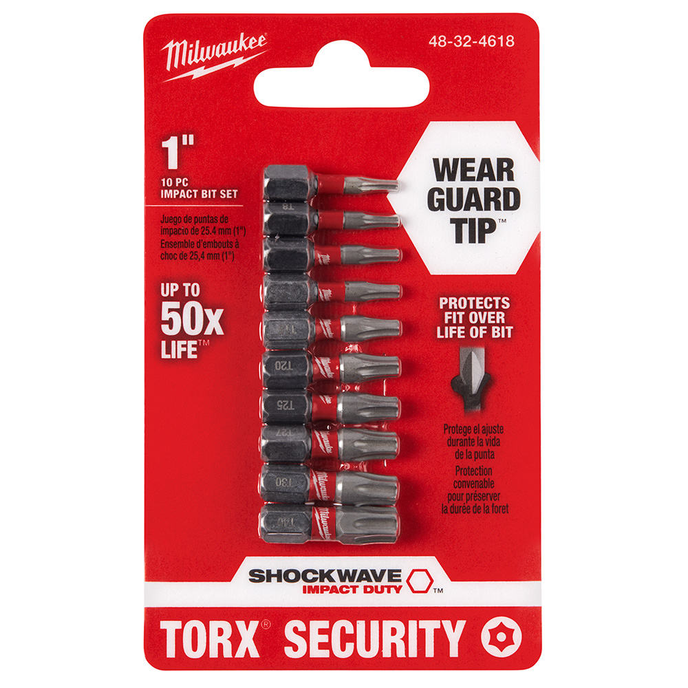 Milwaukee SHOCKWAVE Torx Security Insert Bit 10 Piece Set from GME Supply