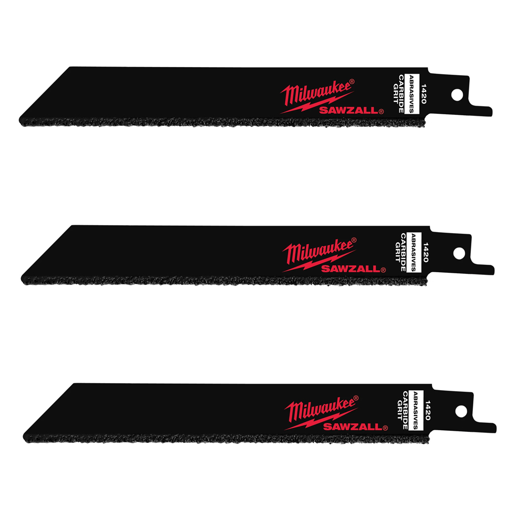 Milwaukee Carbide Grit SAWZALL Blade (3 Pack) from GME Supply