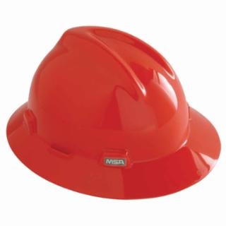 MSA V-Gard Protective Full Brim Hard Hat with Fas-Trac Ratchet Suspension from GME Supply