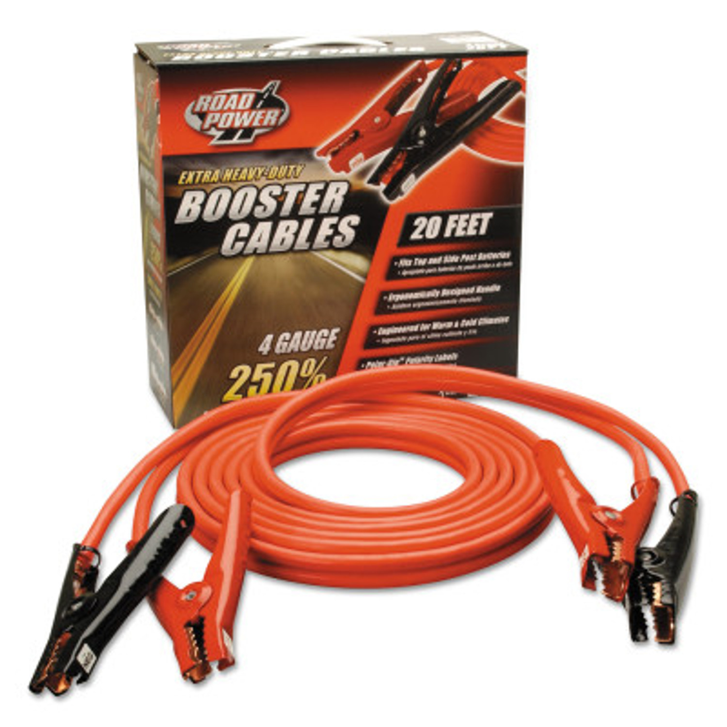 Road Power 20' 4 Gauge 500 Amp Black Auto Booster Cables from GME Supply