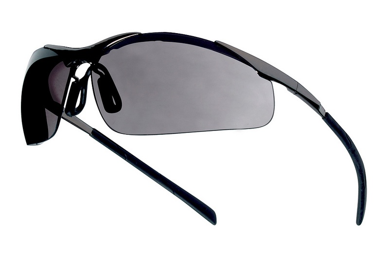 Bolle Contour Metal Safety Glasses with Smoke Lens and Silver Metal Frame from GME Supply