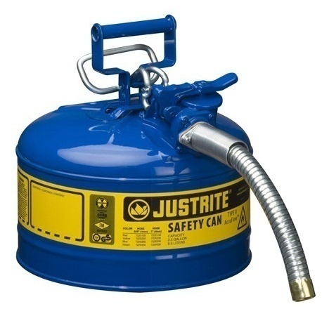 Justrite Type 2 AccuFlow Steel Safety Can 1 Inch Hose - 2.5 Gal from GME Supply