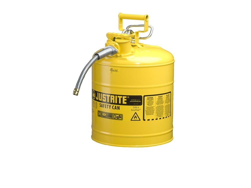 Justrite Type 2 AccuFlow Steel Safety Can 5/8 Inch Hose - 5 Gal from GME Supply