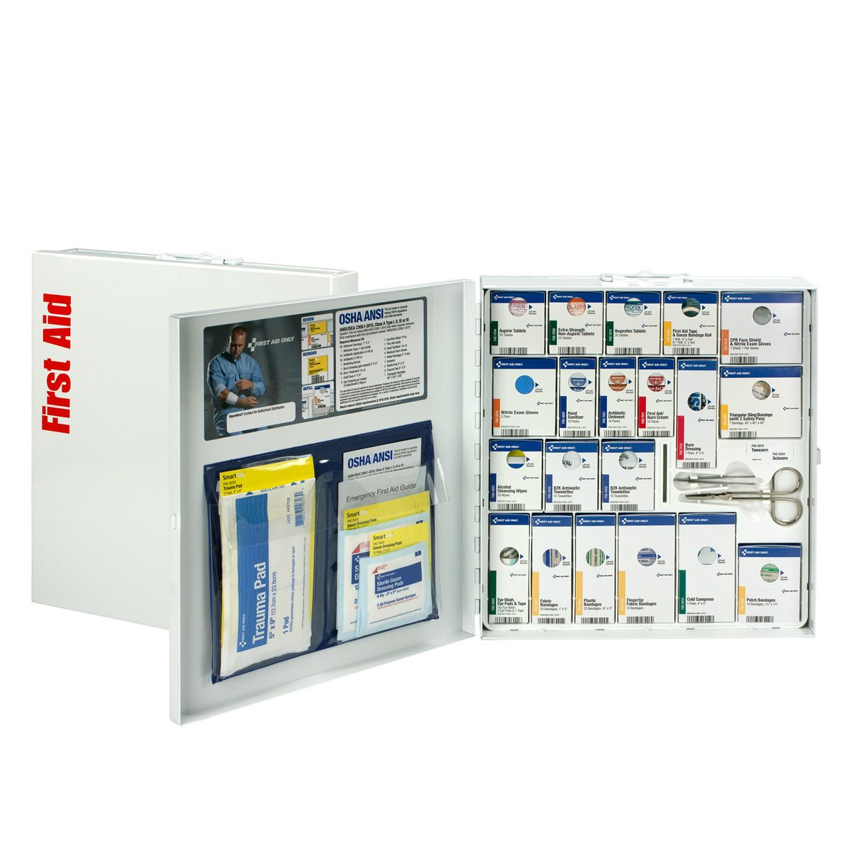 First Aid Only 50-Person Large Metal SmartCompliance First Aid Cabinet with Medication from GME Supply