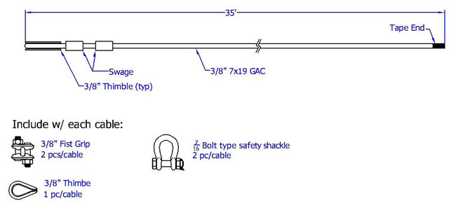 Safe Approach 35 Foot Exterior Cable Assembly from GME Supply