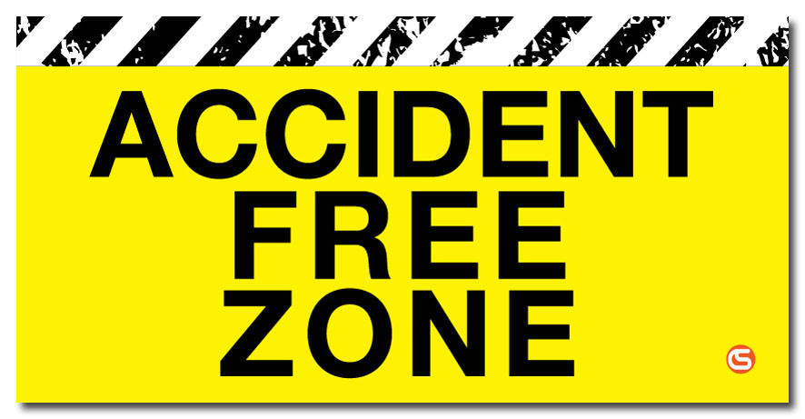 'Accident Free Zone' Motivational Workplace Banner from GME Supply