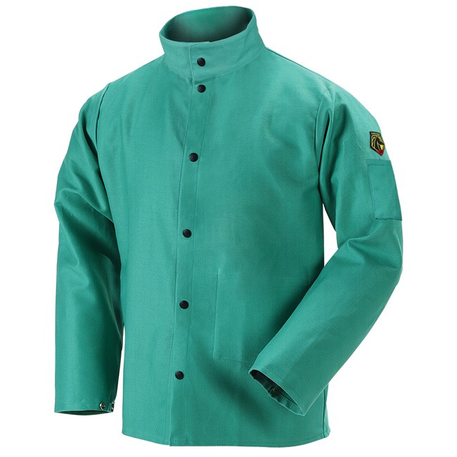 Black Stallion TruGuard 200 FR Green Cotton Welding Jacket from GME Supply