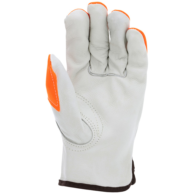 MCR Leather Hi-Vis Driver Work Glove from GME Supply