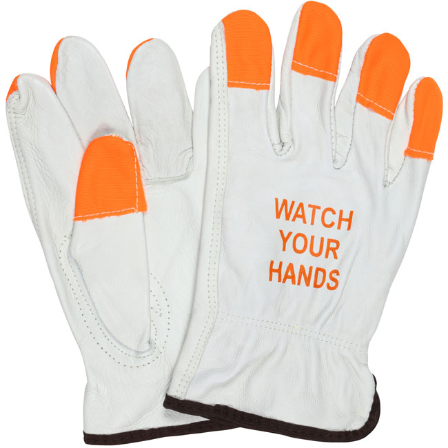 MCR Leather Hi-Vis Driver Work Glove from GME Supply