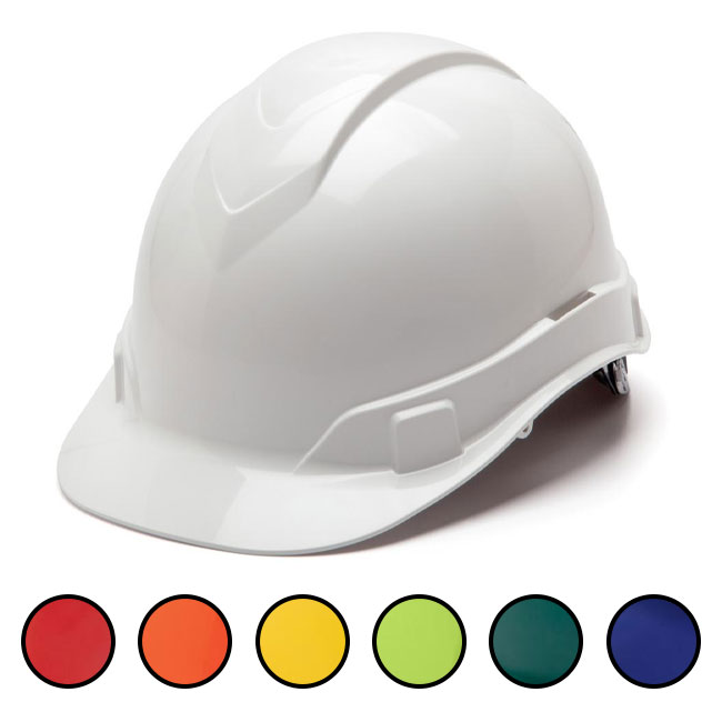 Pyramex Ridgeline Cap Style Hard Hat with 6 Point Ratchet Suspension from GME Supply