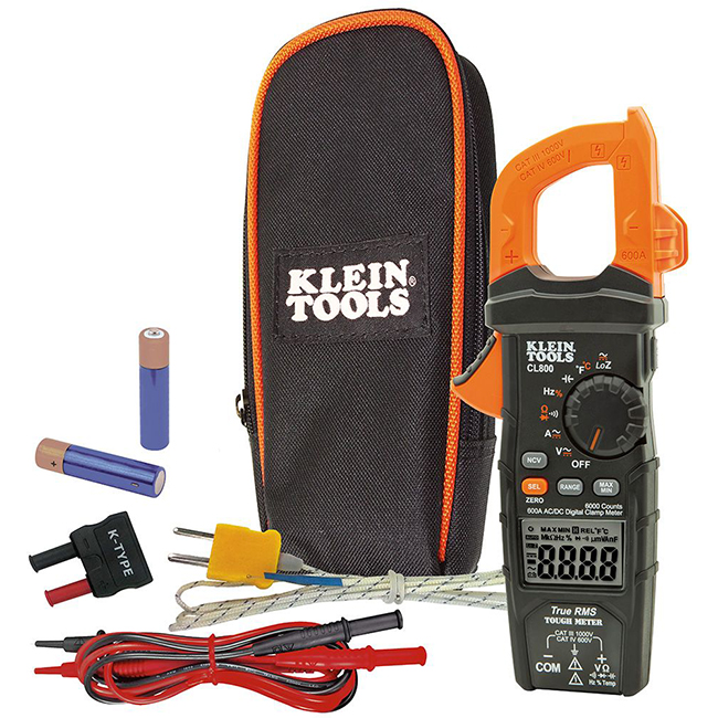 Klein Tools CL800 Digital Clamp Meter AC/DC Auto-Ranging from GME Supply