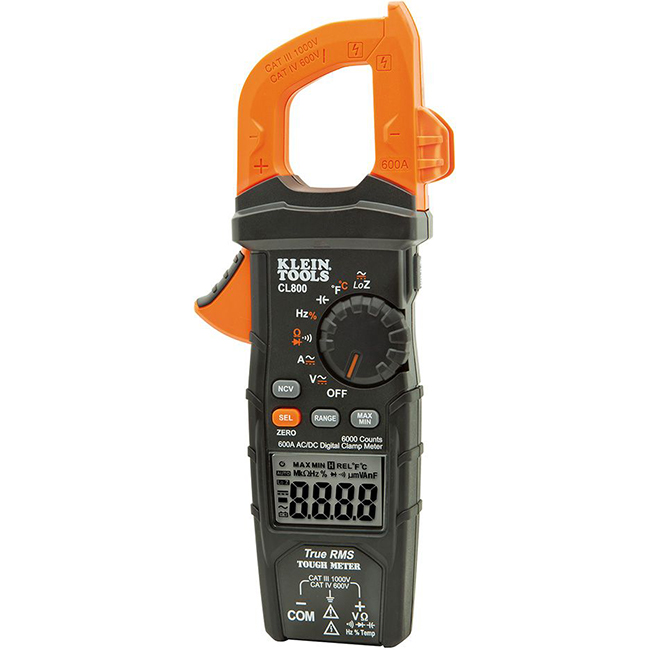 Klein Tools CL800 Digital Clamp Meter AC/DC Auto-Ranging from GME Supply