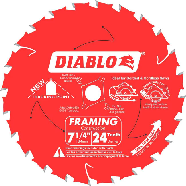 Diablo 7-1/4 Inch by 24 Tooth Framing Blade from GME Supply