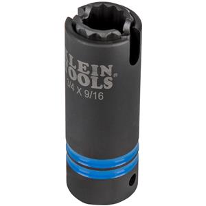 Klein Tools 3-in-1 Slotted Impact Socket, 12-Point, 3/4 and 9/16-Inch- 66031 from GME Supply