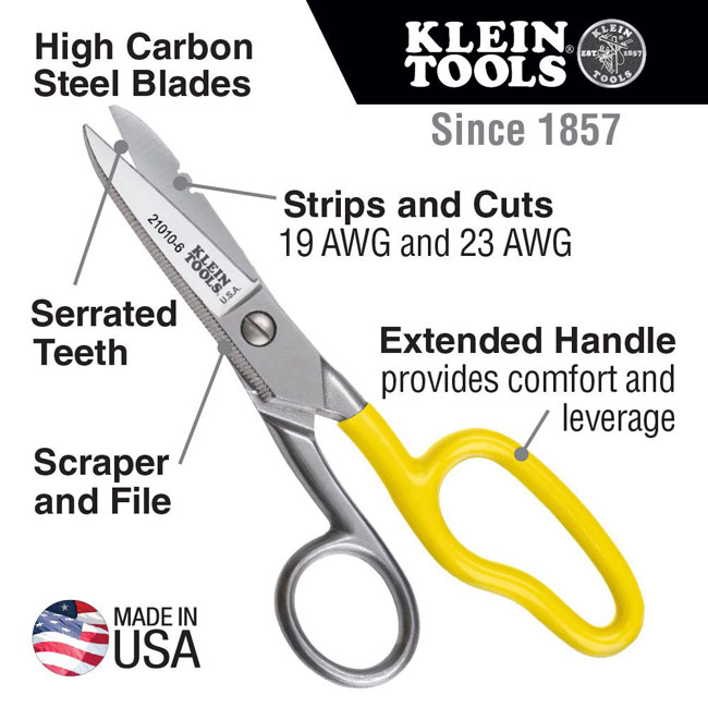 Klein Tools 21010-6-SEN Carbon Steel Free Fall Snip from GME Supply