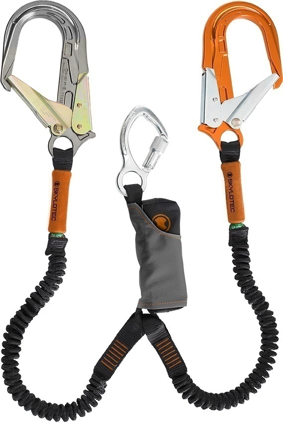 Skylotec SkySafe Pro Flex Twin Leg Lanyard with Aluminum Rebar Hooks from GME Supply