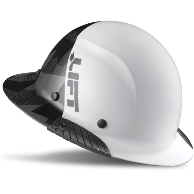 Lift Safety DAX Carbon Fiber 50/50 White/Black Camo Full Brim Hard Hat from GME Supply