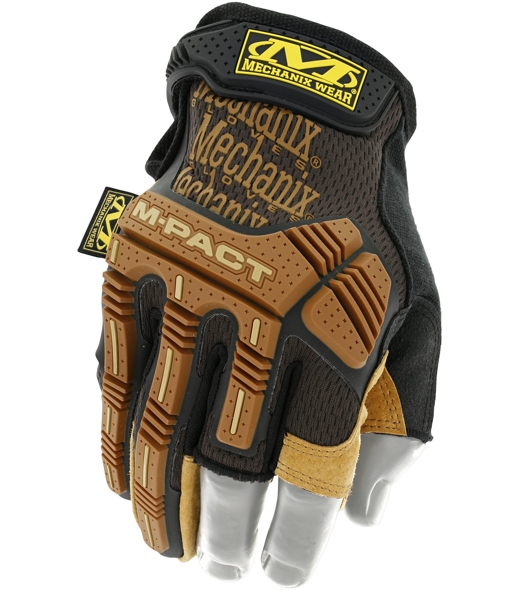 Mechanix Wear Leather M-Pact Fingerless Framer Gloves from GME Supply