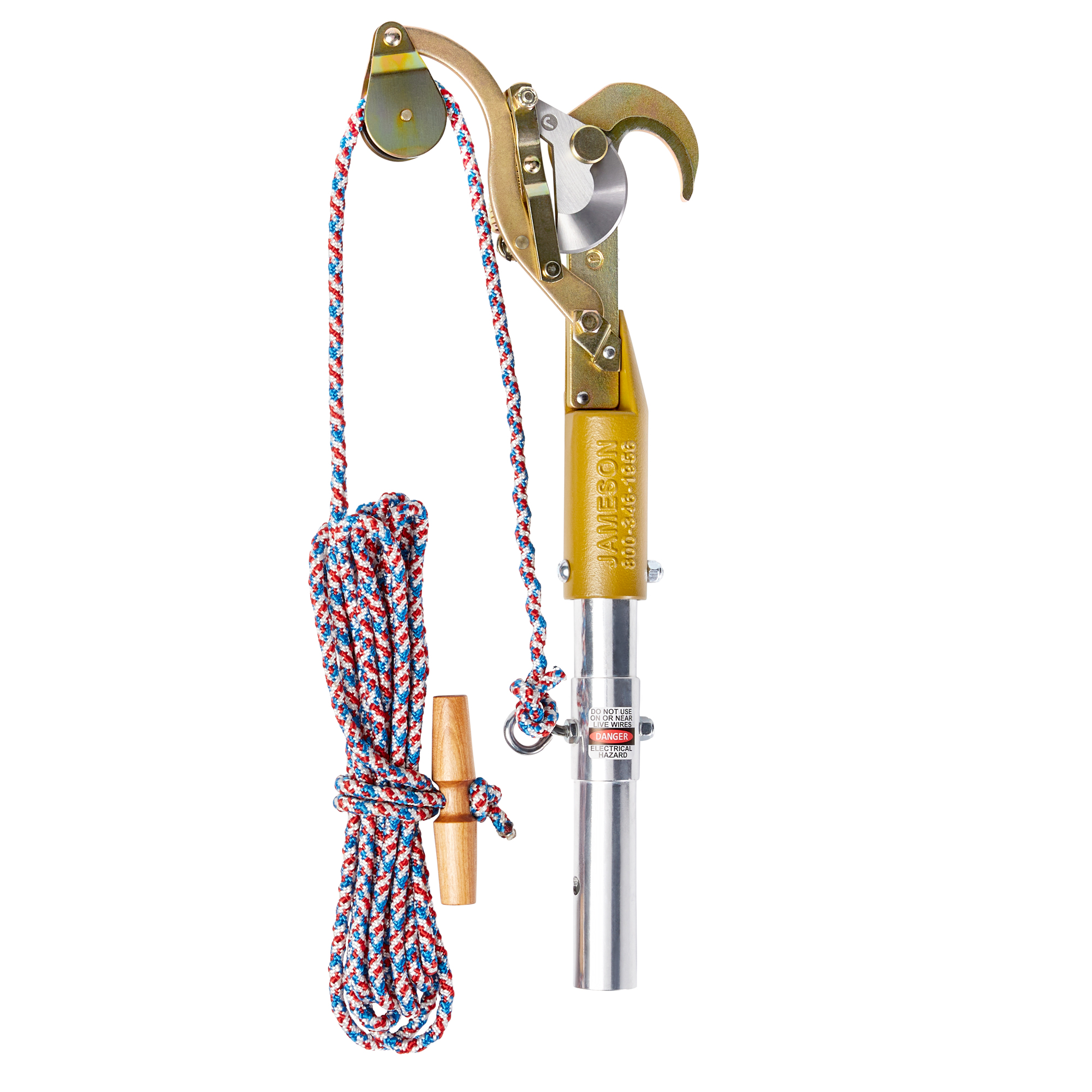 JA-14 Fixed Pulley Pruner Kit with Premium Bumpy Rope, Red White Blue from GME Supply